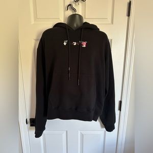 OFF-WHITE Acrylic Arrow Logo Print Hooded Sweatshirt